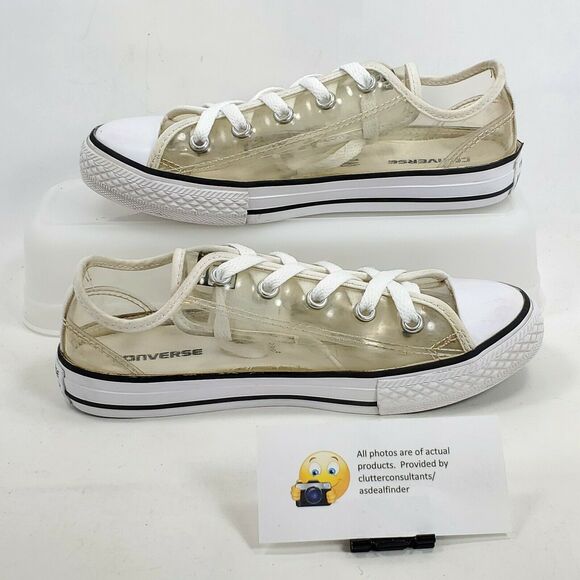 Converse Chuck Taylor All Star Lace Up Shoe Youth Girls Size 2  348633C Clear - Picture 4 of 8